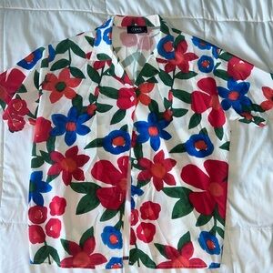 Women’s Cider Floral Short Sleeve Button Up